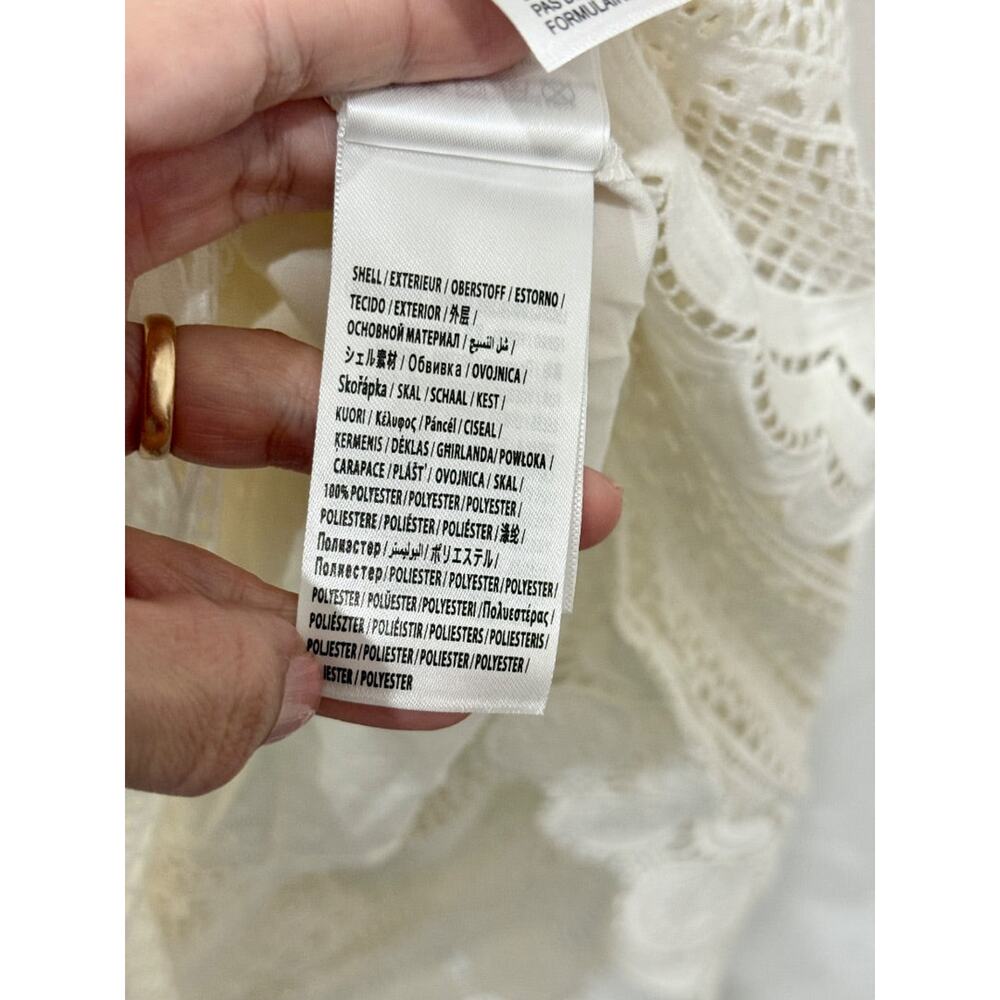 NWT Farm Rio Morada Boa Guipure Lace Crochet Maxi Dress with Slip Off-White XL - Picture 7 of 7